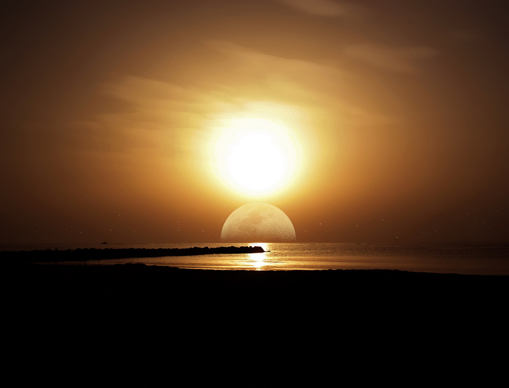 One sun, one moon, one sky.